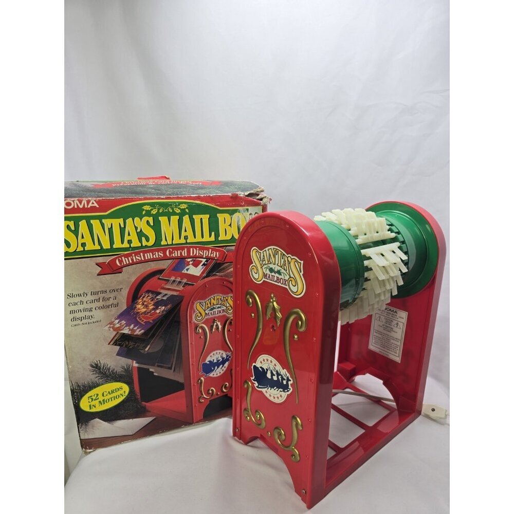 Vintage 1995 Noma Santa's Mail Box Christmas Cards Display 52 Cards In Motion